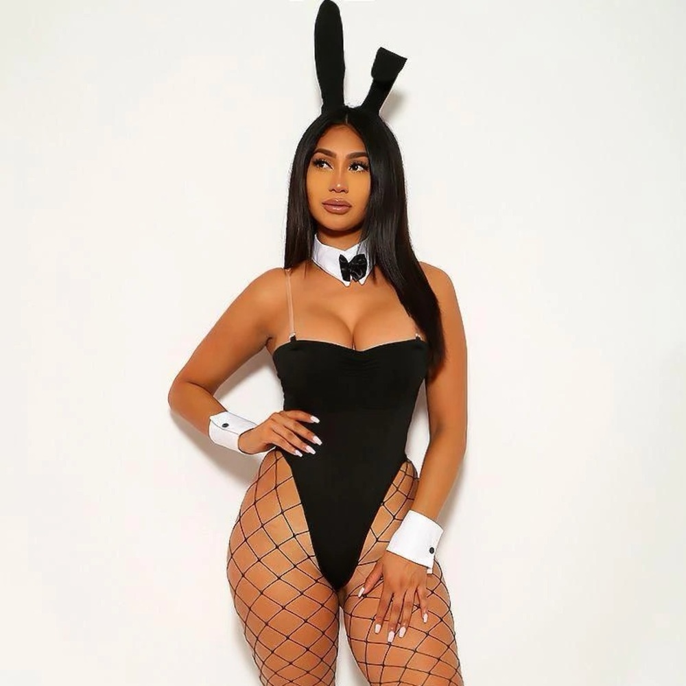 AMI Clubwear Black White Tuxedo Bunny 5PC Sexy Halloween Costume